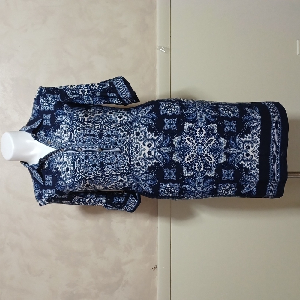 Dress Barn Blue/White Dress size 10